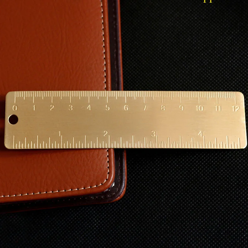 

Good Quality Brass ruler and bookmark ,double scale digital for leather traveler notebook EDC outdoor camping use GS-0075