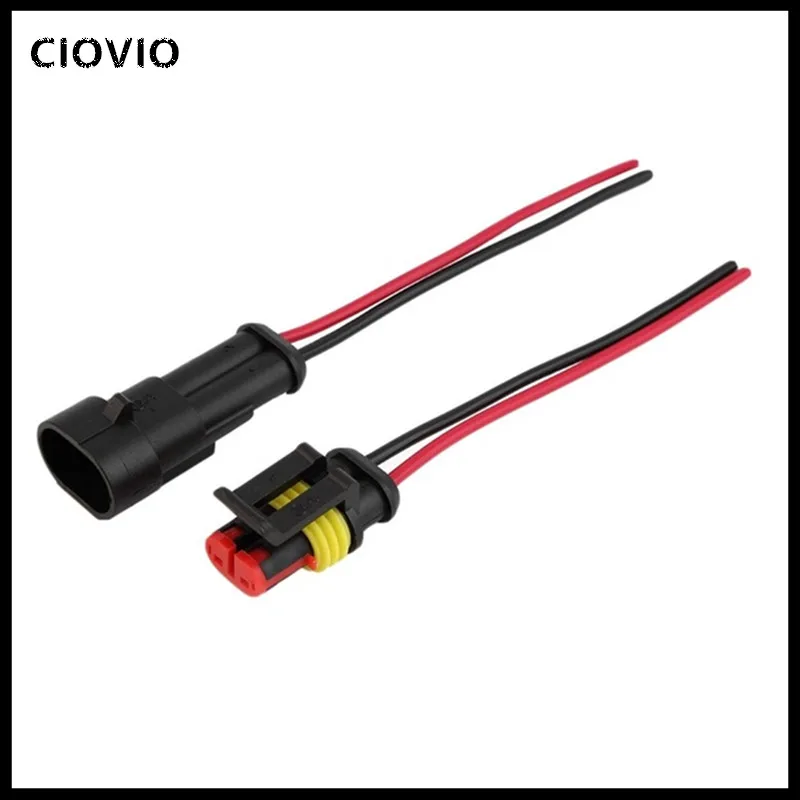 CIOVIO 10 шт. 2 Pin Way герметичный водонепроницаемый Электрический провод Разъем набор авто разъемы с кабелем