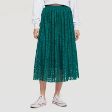 Wasteheart Green Red Blue Women Skirts High Waist A-Line Mid-Calf Long Skirt All-match Lace Clothing Plus Size Office Skirts Wasteheart Green Red Blue Women Skirts High Waist A-Line Mid-Calf Long Skirt All-match Lace Clothing Plus Size Office Skirts