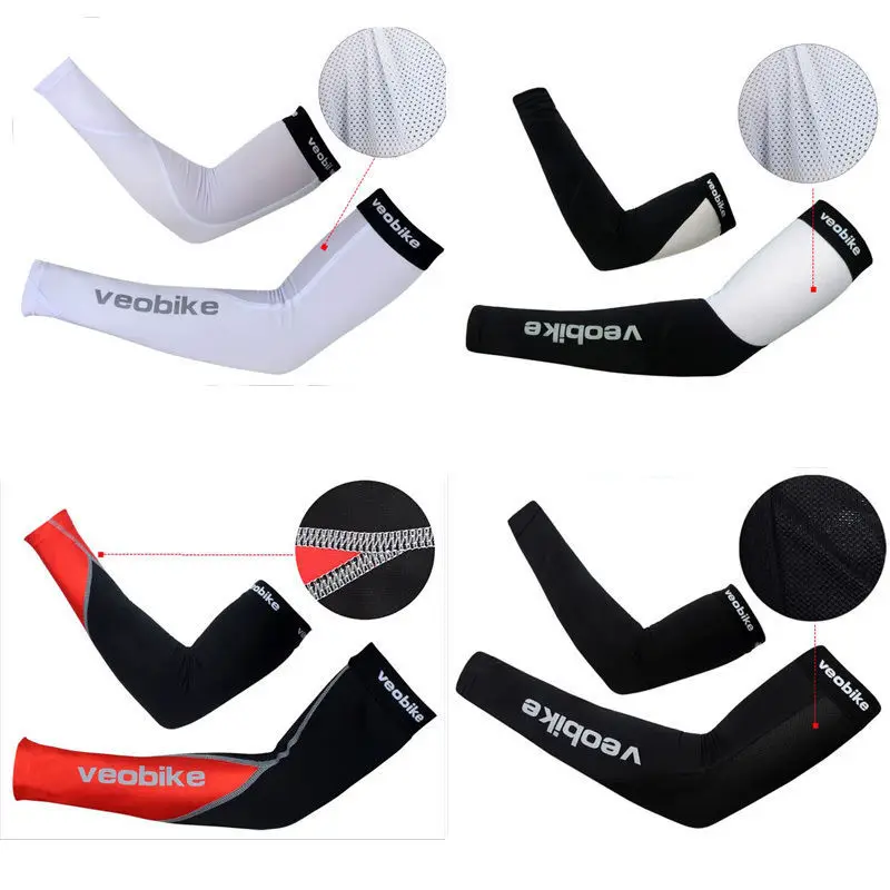 NEW VEOBIKE Mens Cycling Arm Warmers Sports UV Sun Protection