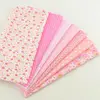 Nuevo Rosa Floral patrón bastante Color rosa claro de 7 unids/lote tela de algodón Patchwork liso de Casa cortina textil ► Foto 2/4