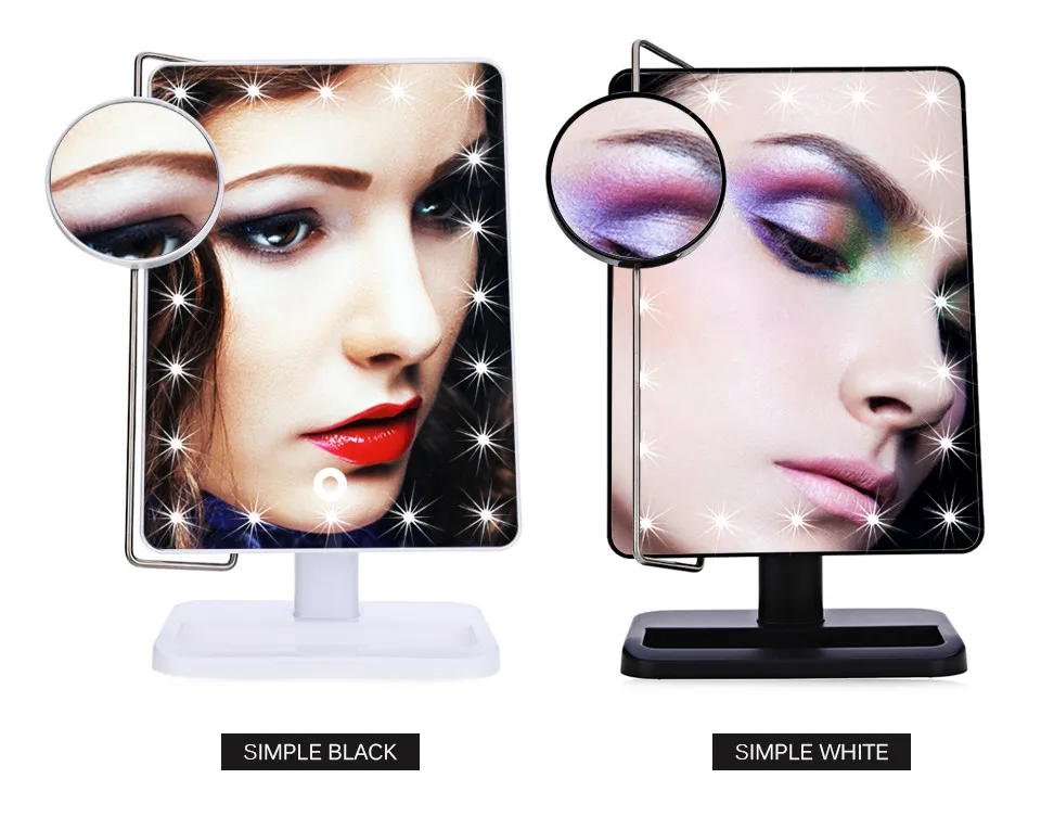 Fashion Tabletop Makeup Mirror Portable Rotatable Folding Touch Screen