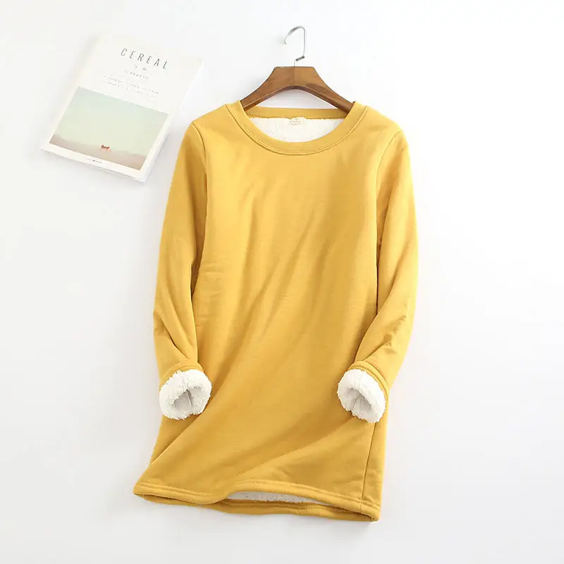 Зимняя бархатная рубашка с длинным рукавом, женская теплая плотная футболка, винтажная уличная одежда, Camiseta Feminina, тонкие женские топы, футболка Q896