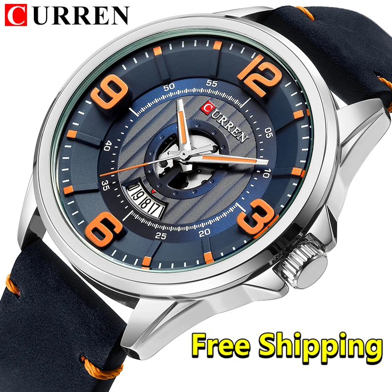 

Men Watches Luxury Brand Curren Fashion Sport Male Wrist Watches Waterproof Army Military Leather Men Watch Reloj Hombre 2019