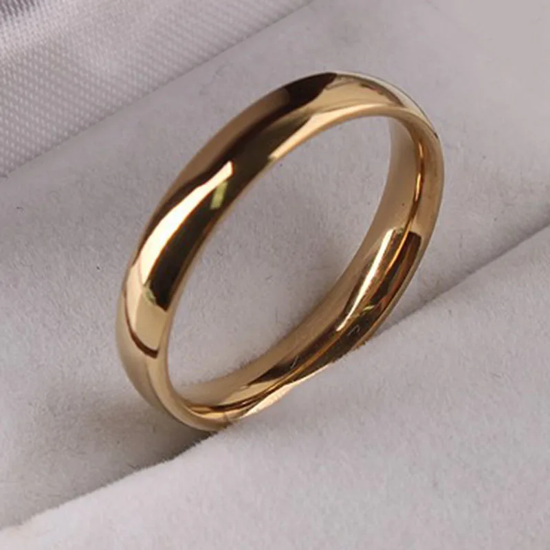 Gold Colour Women Men Wedding Ring Simple Smooth Steel No Rust Gold Colour Women Men Wedding Ring Simple Smooth Steel No Rust Non Fading Stainless 6 7 8 9 10 11 12 In Rings From Jewelry Accessories