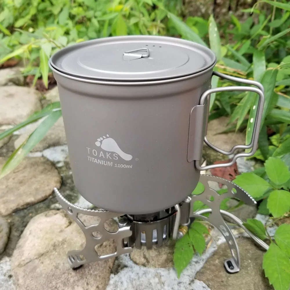 TOAKS POT-1100 de titanio olla taza Camping al aire libre de recipiente con tapa