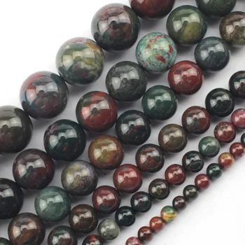 

round bloodstone/heliotrope beads natural stone beads DIY loose beads for jewelry making strand 15 inches wholesale !