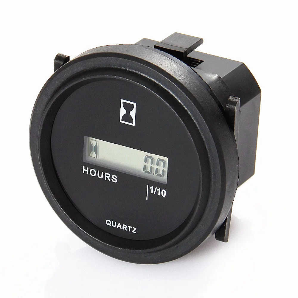 Round LCD Digital Hour Meter Gauge Quartz Gauge 4 5 90V DC