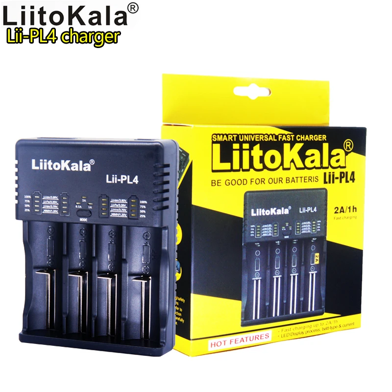 

Liitokala new lii-PL4 18650 26650 3.7V lithium battery charger 1.2V NiMH AA AAA battery charging 110-220V DC charger