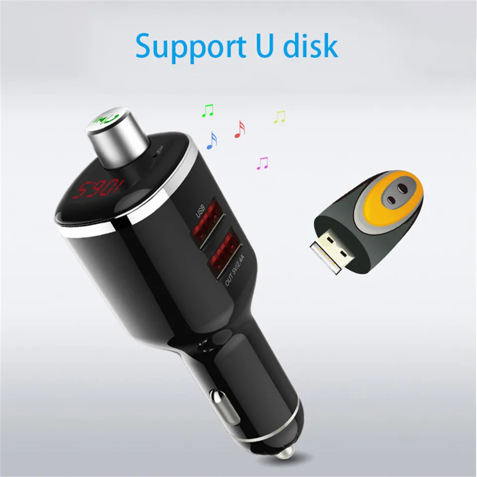 Cunymagos Bluetooth FM Transmitter Wireless Car MP3 Music Player Bluetooth Adapter Bluetooth Handsfree Car Kit with Dual USB Car Charger (5)