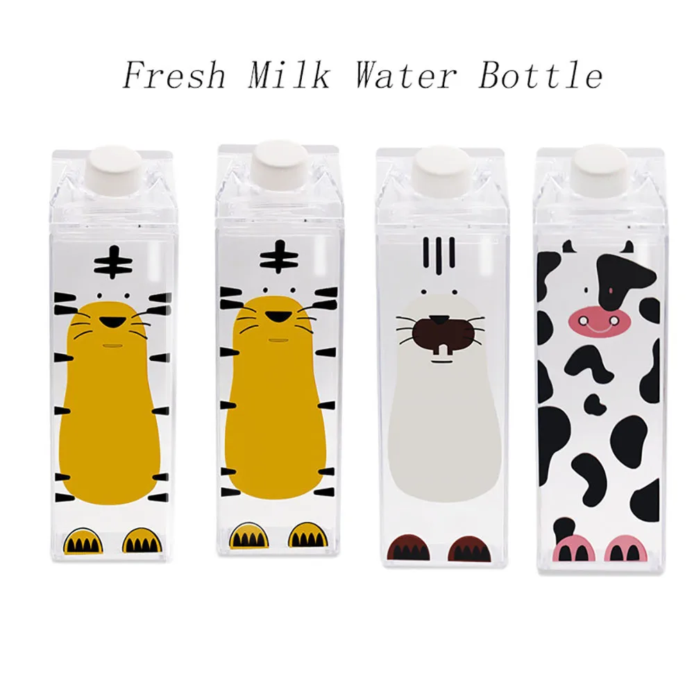 500ml-Cute-cartoon-BPA-FREE-Creative-HIP-FLASK-Sports-outdoor-Animal-Cow-pig-Plastic-My-Water