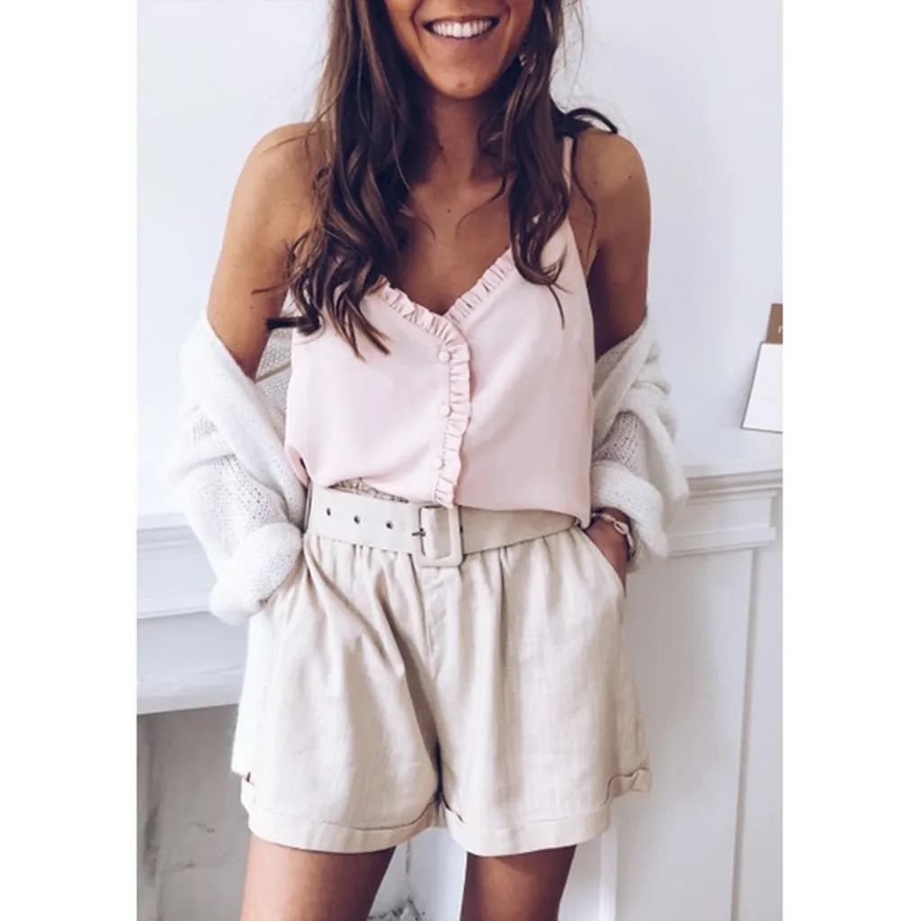 

MUQGEW Female Shirt Women's Sexy Fashion Tops Sling Strapless Backless Blouse Button Solid Color Top Soft Shirt roupas feminina