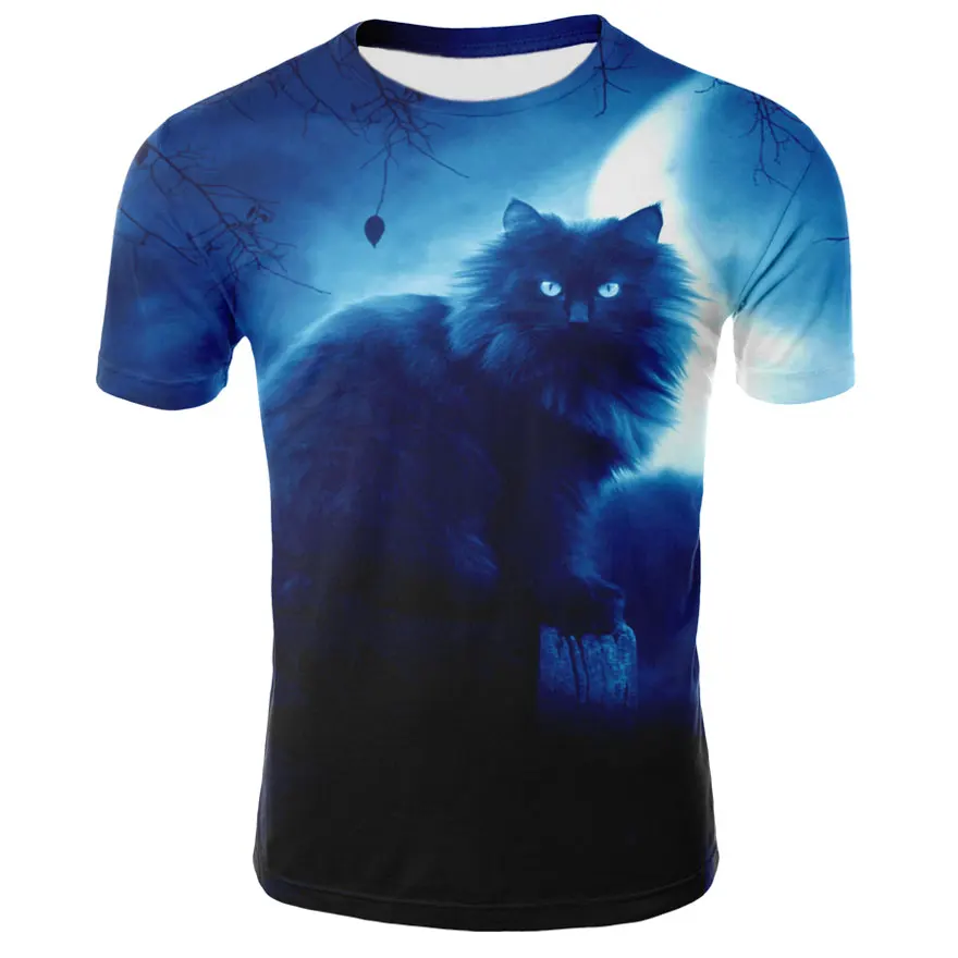 

Cheap Shirts Print Short O-Neck Mens Grumpy Cat Scared Of Clowns Tee