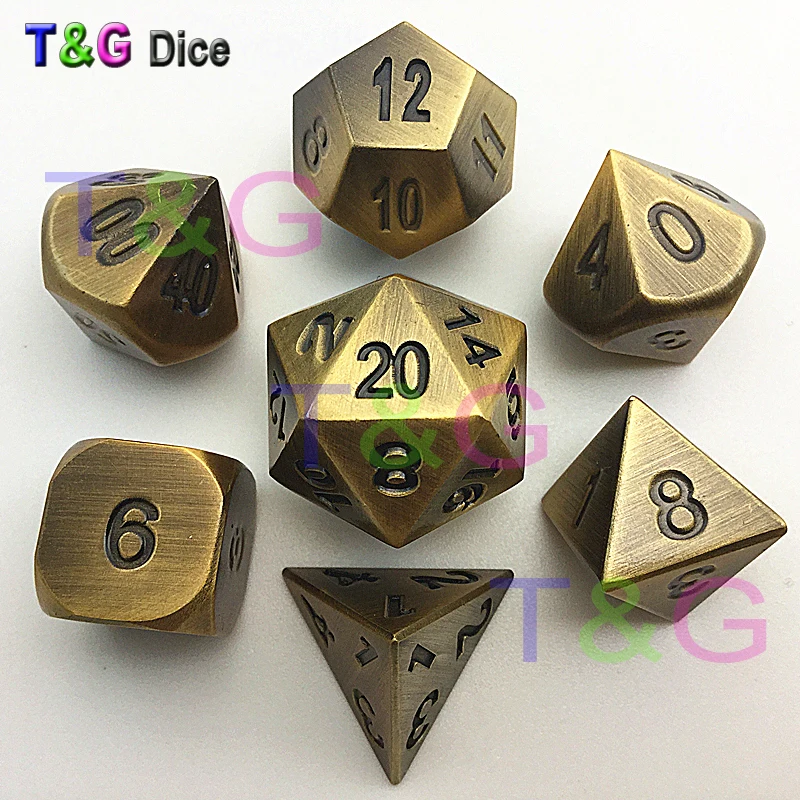 Calidad superior nuevo Metal 7 juego de Dados d4 d6 d8 d10 d % d12 d20 para juego de Rpg Dados juegos de mesa y mazmorras dragón dados Calidad superior nuevo Metal 7 juego de Dados d4 d6 d8 d10 d % d12 d20 para juego de Rpg Dados juegos de mesa y mazmorras dragón dados