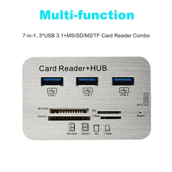 

CARPRIE Usb Hub 3.1 High Quality 3 Port Aluminum USB 3.1 Hub With MS SD M2 TF Multi-In-1 Card Reader Portable Usb Hub 3 Port #42