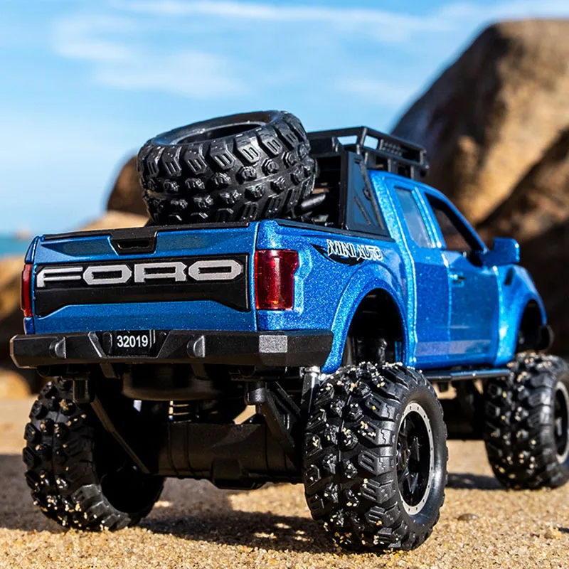 KIDAMI 1:32 Ford Raptor F150 Big Wheel MINIAUTO литая под давлением Модель автомобиля игрушки для детских подарков машинки