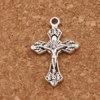 

100pcs 15.2x24.5mm zinc alloy Jesus Christ Crucifix Cross Religious Charms Pendants Jewelry DIY L427