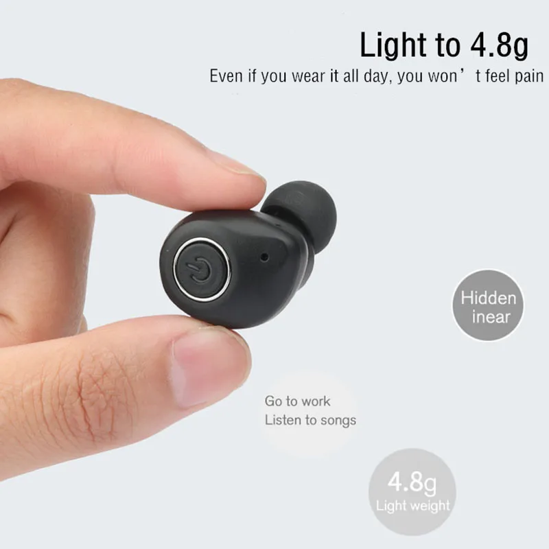 TWS Bluetooth 5.0 HD Call Earphone Mini True Wireless Earbud Waterproof Sweatproof Sports Headset Portable Headphone for Driving