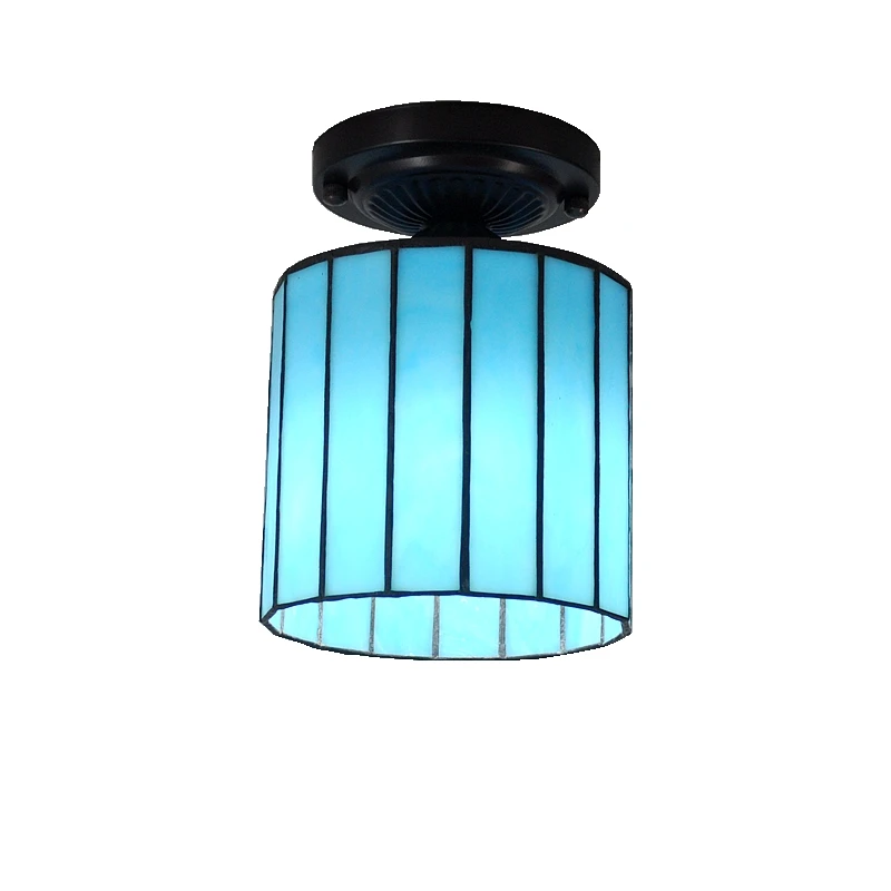 Tubo de Vidro Luzes de Teto Sala de Estar Luzes de Iluminação do Corredor de Entrada Tiffany Estilo Amarelo Corredor Varanda Antigo 11 Luzes e Iluminação