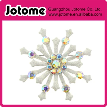 

White Snowflake Christmas Pin Brooch 1.875 x 1.875 inches
