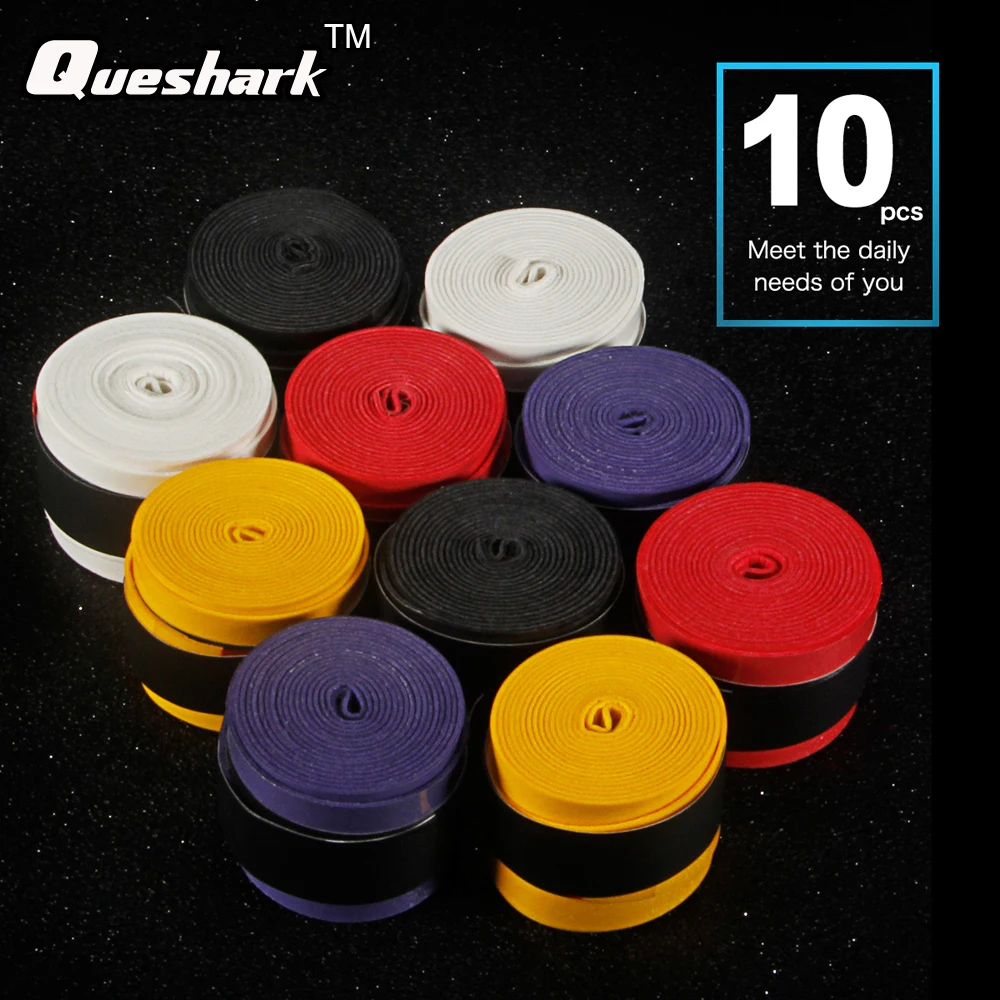 10 قطع الأبيض المغلفة مكافحة زلة تنس Overgrips الريشة القبضات تنفس تنس مضرب أشرطة العصابات الصيد قضيب الأغطية