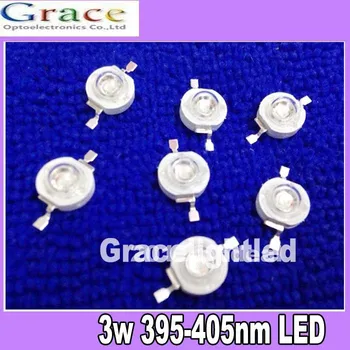 

NEW 50pcs 3W UV ultraviolet 395-405nm high power LED 3watt purple Light free shipping