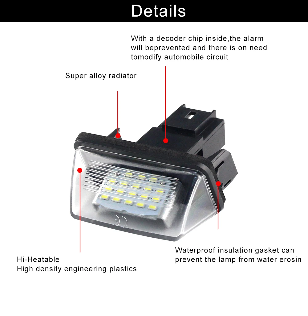 Led Lampa Podświetlająca Numer Tablicy Rejestracyjnej Żarówka Canbus Błąd Dla Citroen Berlingo C5 C3 Peugeot 206 407 307 Partnera 206 5008 306 308|Signal Lamp| - Aliexpress