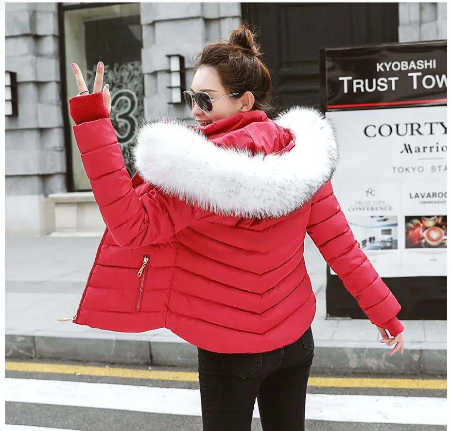 warmest winter coats for women Female Warm Winter Jacket 2020 Fashion Women Hooded Fur collar Down Cotton Coat Solid color Slim Large size Female Coat Leather Jackets