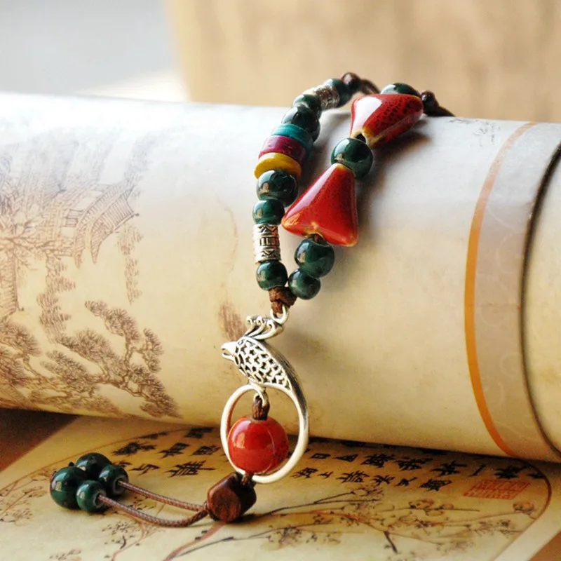 

SEA MEW Fashion Ceramic Bead Long Necklace For Women Sweater Long Necklace For Women Girl's Gift