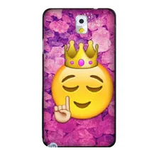 Funny Queen Emoji Colorful Fashion Skin UV Black Bag Case For Samsung Note 3