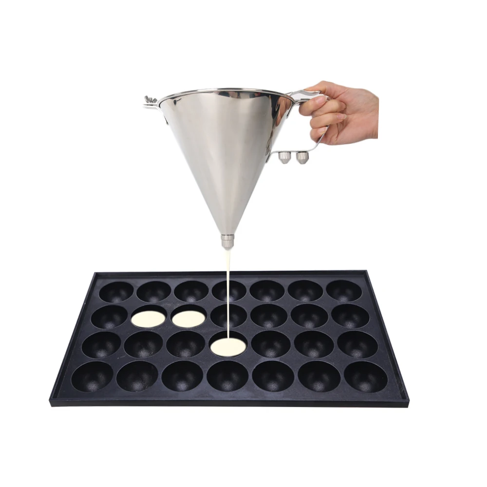  ITOP Stainless Steel Small Octopus Balls Making Funnel Cupcakes Baking Dispenser with Rack Kitchen  - 32846193211