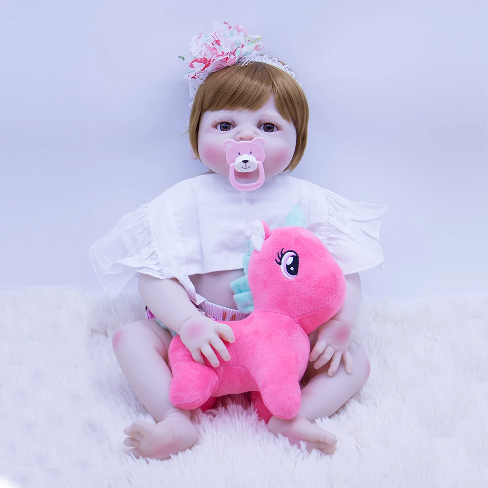 girl Bebes Reborn Dolls For Sale Non-toxic Silicone Vinyl Baby Doll 23 inch Wear cute clothes and plush toy kids birthday Gift