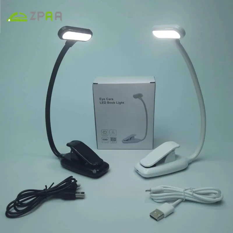 ZPAA Stepless dimming Desk lamp USB led Table Lamp 9 LED Touch with Clip Bed Reading book Light | Освещение