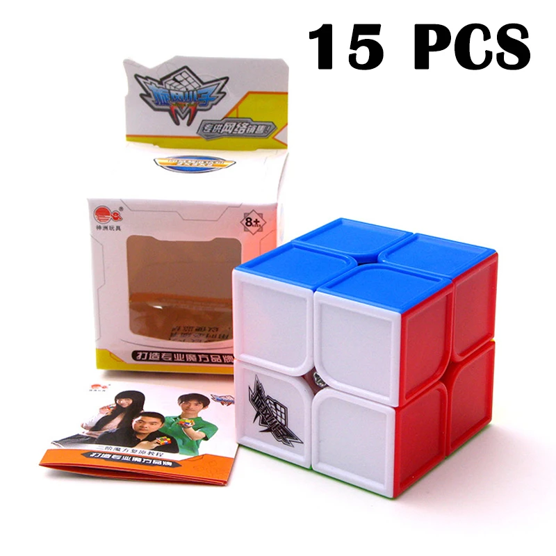 

15PCS Cyclone Boys FeiHu Magic cube 50mm Professional Cubo magico Speed Smooth Puzzle cube Non Sticker Toy For Children Neo Cube