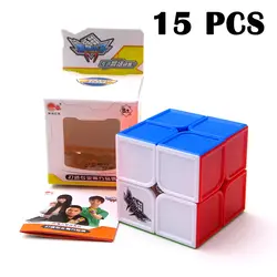 15 шт Циклон Мальчики FeiHu Magic cube 50mm профессиональный Cubo magico Скорость гладкой головоломка cube не Стикеры игрушка для детей Neo Cube