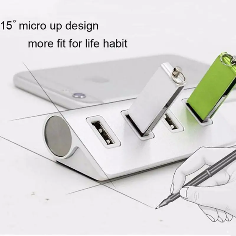 2019 USB 3 0 4 портовый мультиконцентратор разветвитель Алюминиевый адаптер высокая