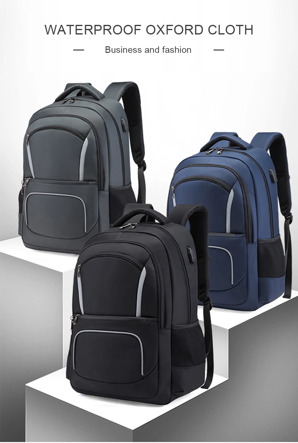 Mens Backpack Laptop 17 Male Backpacks 15.6'' Women Female Student Back Pack Notebook Travel Large Capacity USB Charging Bagpack (3)