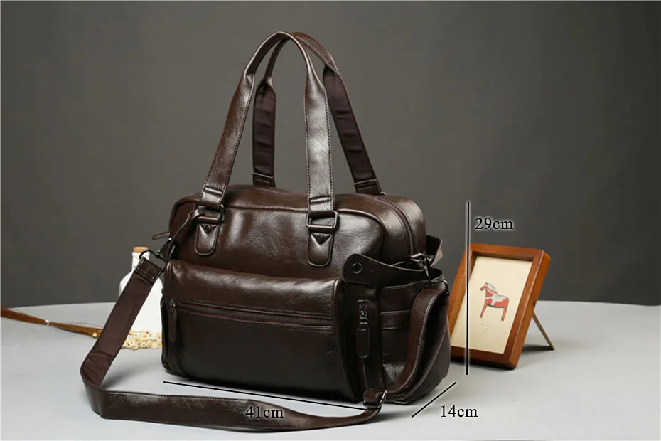 Мужской портфель сумка через плечо большая емкость сумка бизнес высокое качество кожаные компьютерные сумки для ноутбука