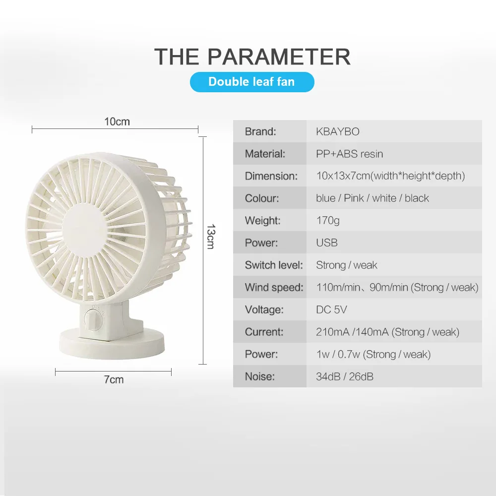 Двухлопастной мини USB вентилятор холодный ветер для офиса для дома портативный компьютер ПК вентилятор электрический ноутбук вентилятор с двухсторонними лопастями вентилятора
