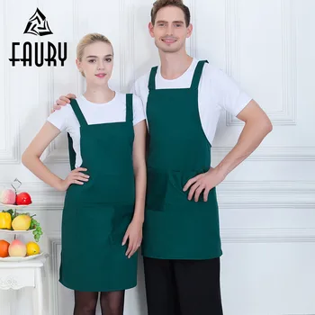

Unisex Pure Color Strap Restaurant Kitchen Cooking BBQ Chef Catering Coffee Shop Waiter Waitress Beauty Salon Work Wear Aprons