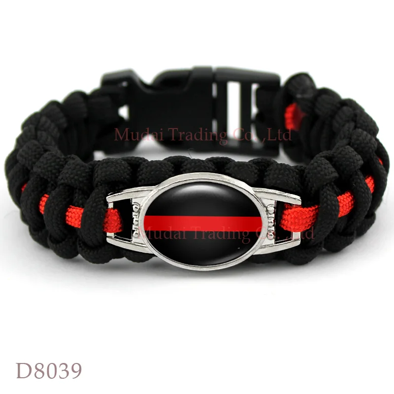 CustomTHIN красная леска FIRE Mom Paracord Открытый браслет для выживания кемпинга спорта