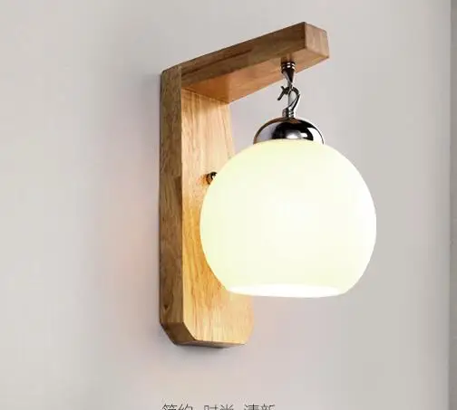 

Solid Wooden bedroom bedside lamp wall lamp aisle stairs logs Nordic modern minimalist wall lamps 6016 ZH MZ57