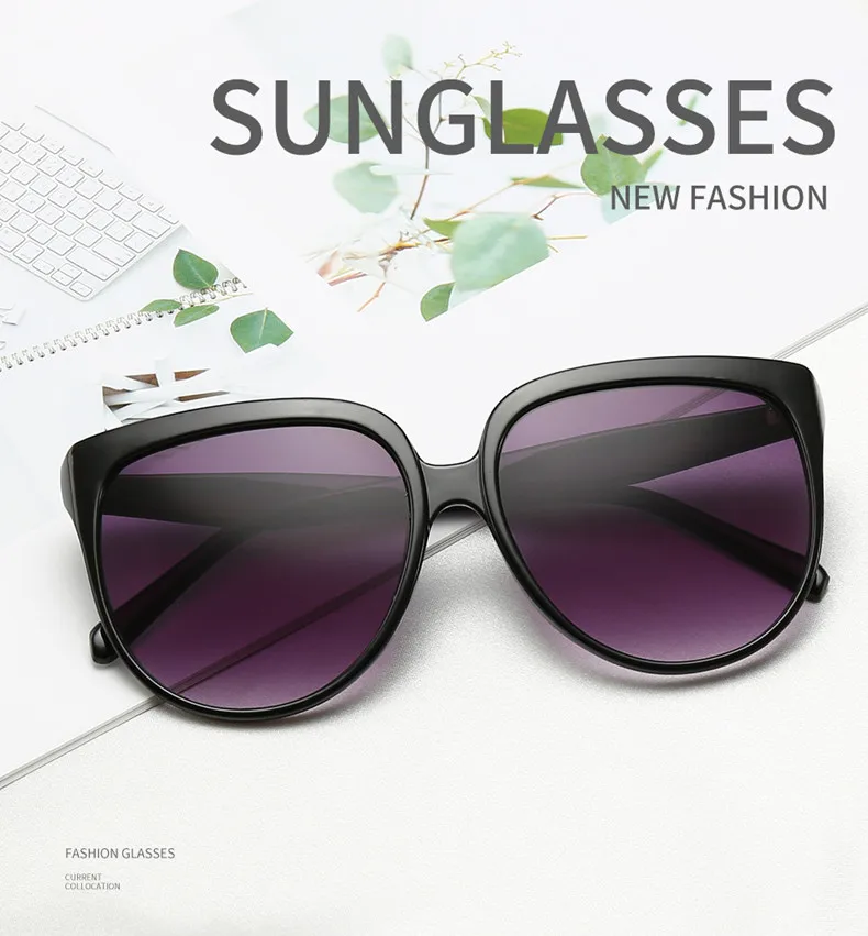 YOOSKE брендовые негабаритные Солнцезащитные очки женские солнцезащитные очки «кошачий глаз» градиентные ретро большие оправы женские очки UV400