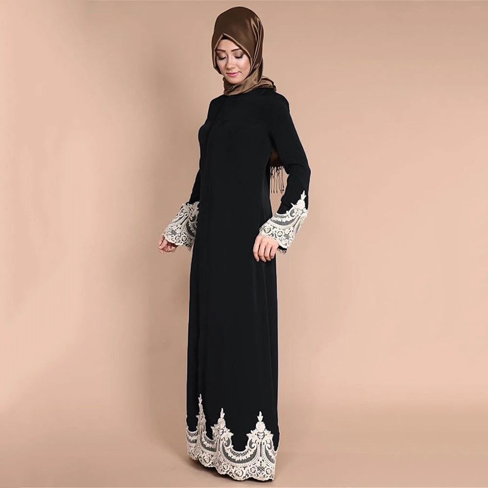 Кружевное мусульманское платье Цветочная Абая для женщин элегантные длинные мягкие турецкие исламские халаты Женская одежда молитвенная одежда