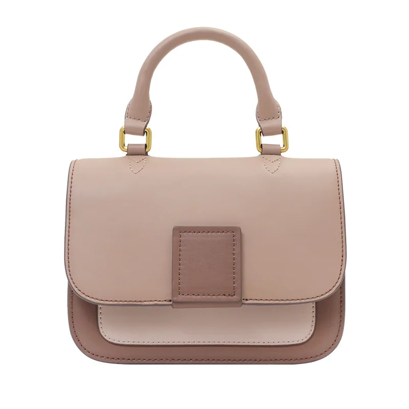 

luxury Simple design fashionable new single-shoulder leather chain for lady's bag diagonal cross bag color contrast, handbag