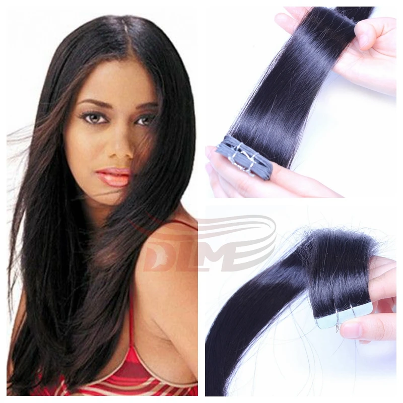 100 Indian Remy Tape Hair Extensions Strong Blue Lace Tape Adhesive