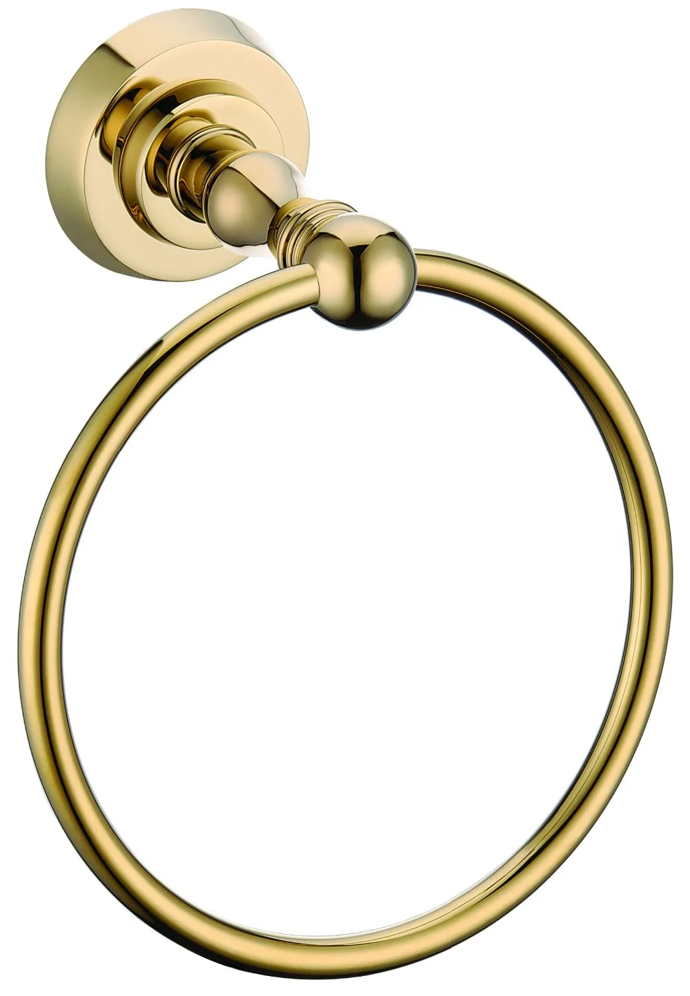 Free shipping Gold finish round base towel ring Newin Towel Rings from