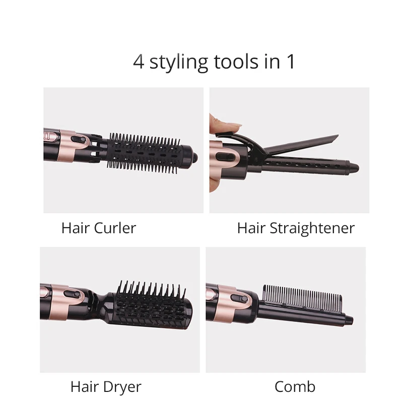 Многофункциональный инструмент для укладки волос для завивки волос, выпрямитель и фен, расческа, анти-обжиг, 30 s, быстрый нагрев, вращающийся шнур