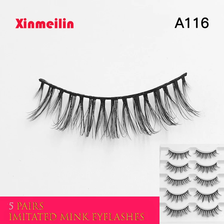 

eyelashes 5 pairs 3D faux natural long thick individual false eyelashes extension lashes wholesale eyelashes with eyelash boxess