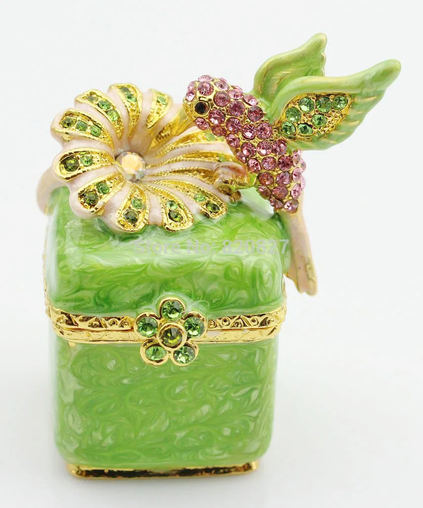 

Newest Crystals Wedding Favor Gift Box Jewelry Trinket Ring Case